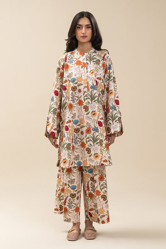 2 PIECE PRINTED COTTON VISCOSE SUIT (PRET)