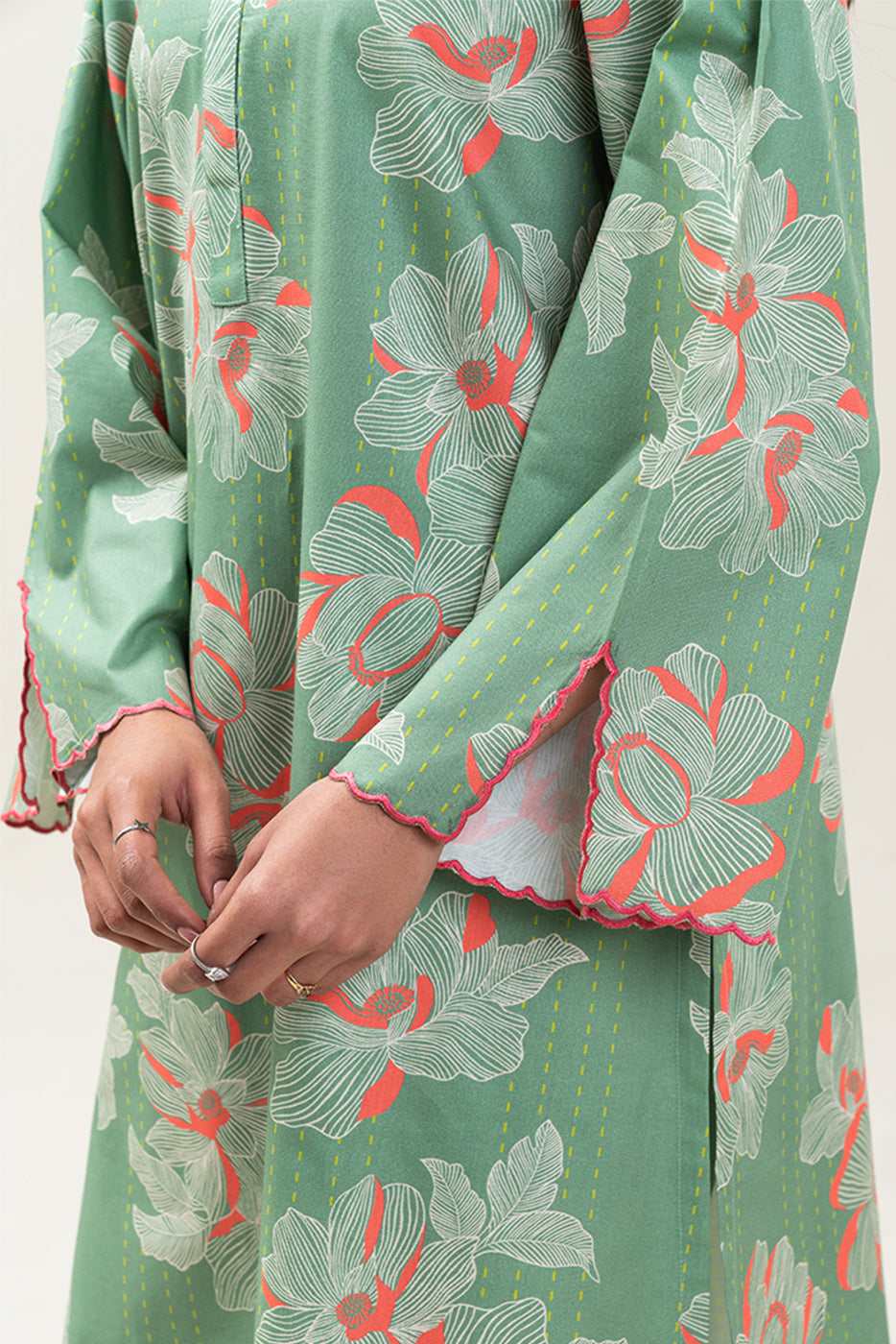 2 PIECE PRINTED COTTON VISCOSE SUIT (PRET)