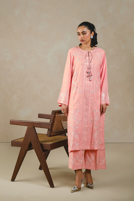 2 PIECE EMBROIDERED RAW SILK SUIT (LUXURY PRET)