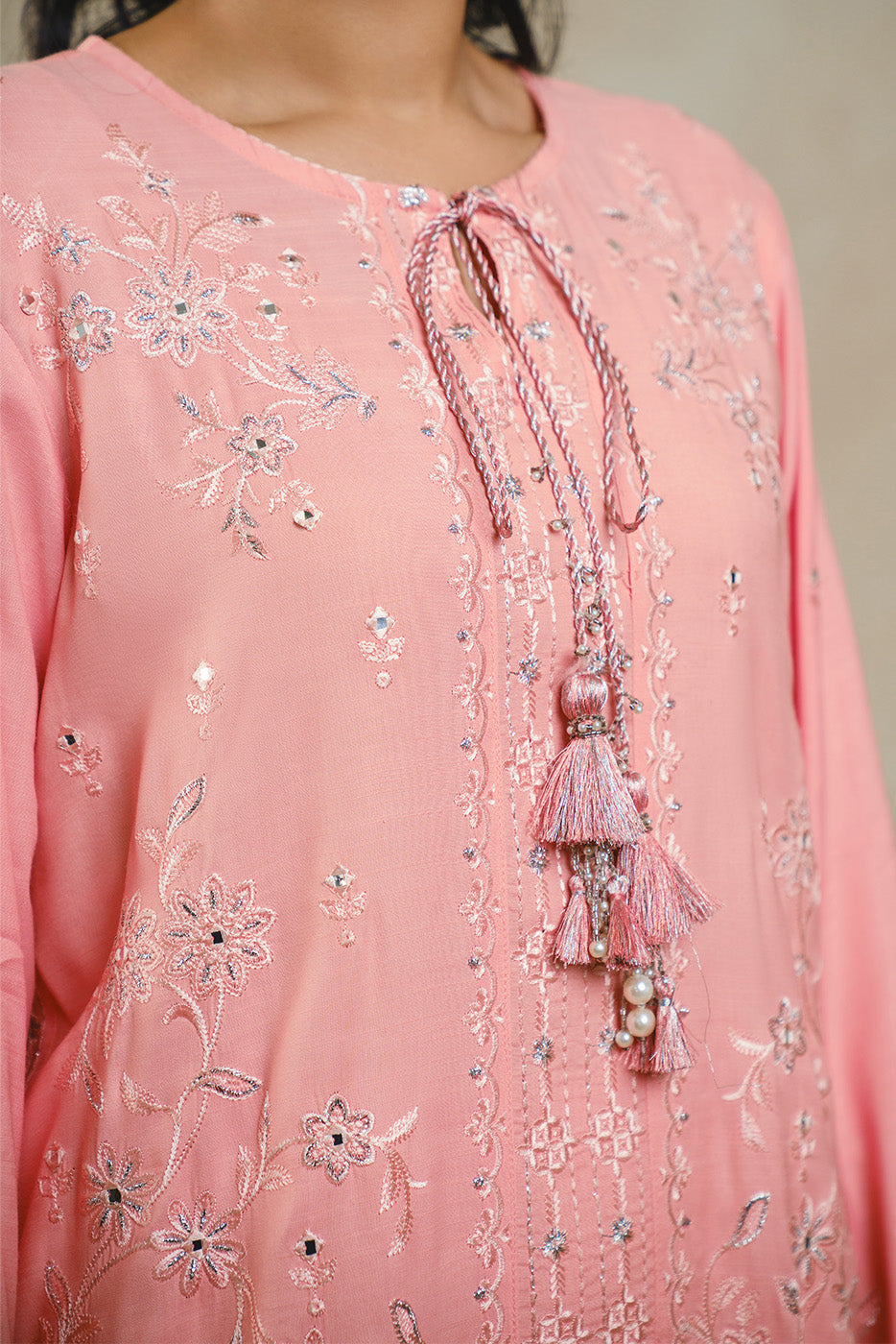 2 PIECE EMBROIDERED RAW SILK SUIT (LUXURY PRET)