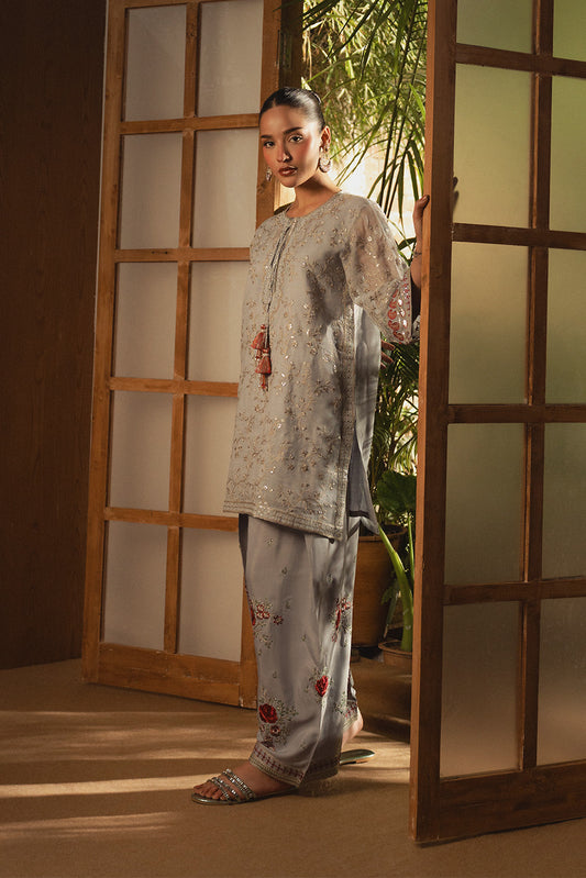 2 PIECE EMBROIDERED COTTON NET SUIT (LUXURY PRET)
