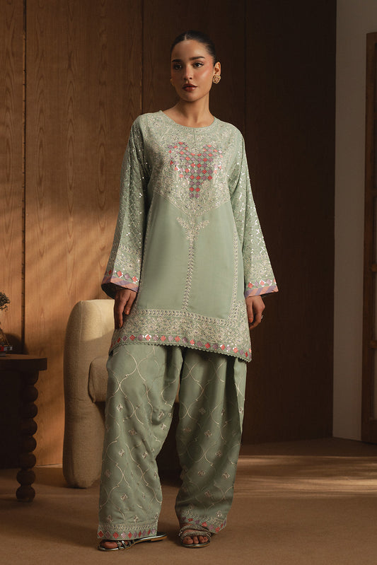 2 PIECE EMBROIDERED RAW SILK SUIT (LUXURY PRET)