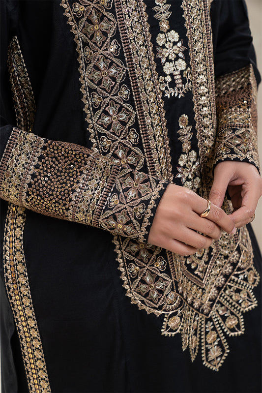 2 PIECE EMBROIDERED RAW SILK SHIRT (LUXURY-PRET)