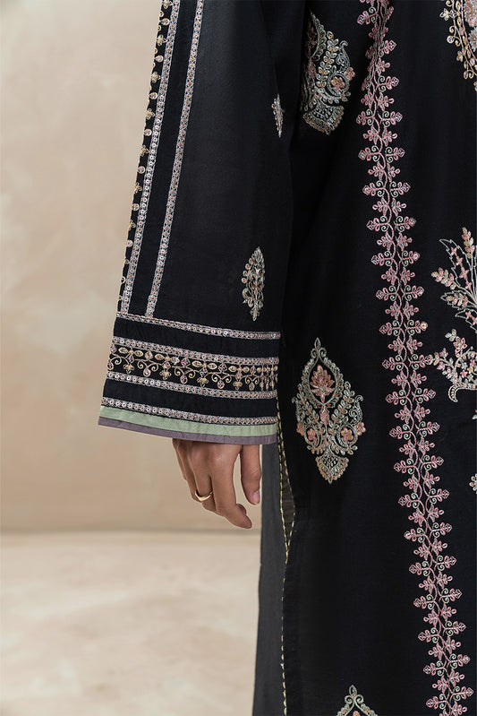 3 PIECE EMBROIDERED TWO TONE SUIT (LUXURY-PRET)