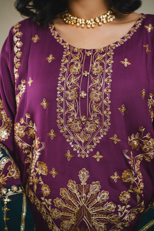 2 PIECE EMBROIDERED KHADDAR SUIT (LUXURY PRET)