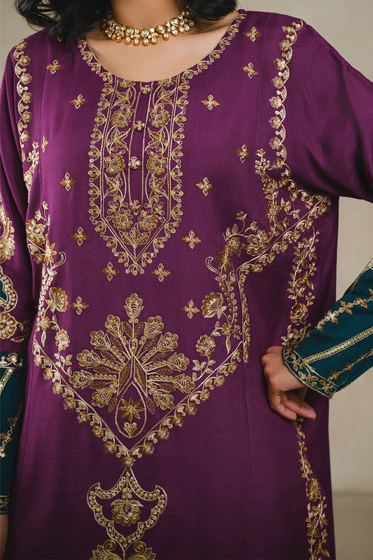 2 PIECE EMBROIDERED KHADDAR SUIT (LUXURY PRET)
