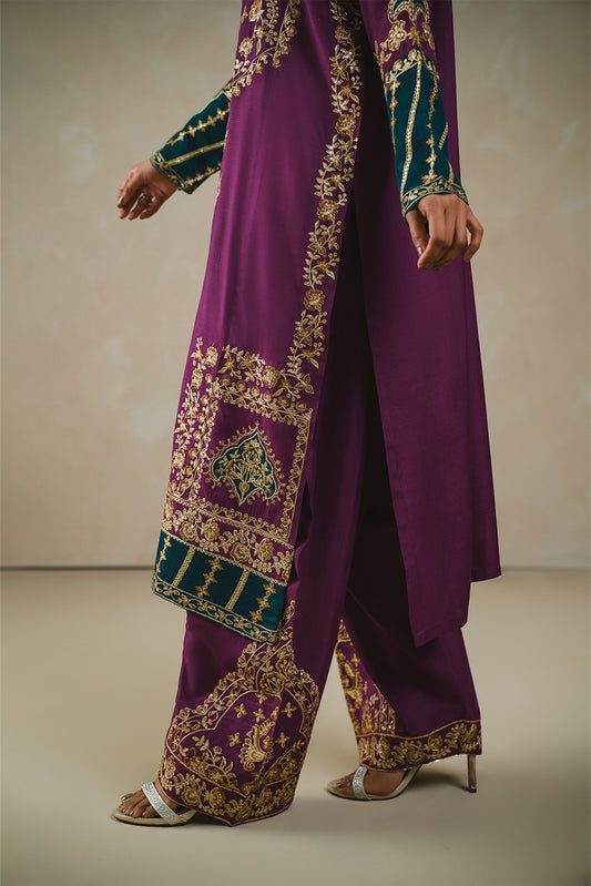 3 PIECE EMBROIDERED RAW SILK SUIT (LUXURY PRET)
