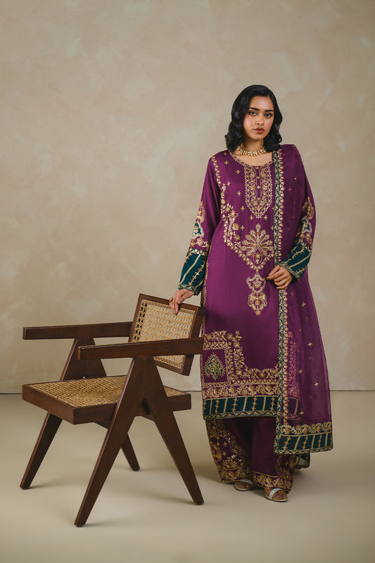 2 PIECE EMBROIDERED KHADDAR SUIT (LUXURY PRET)