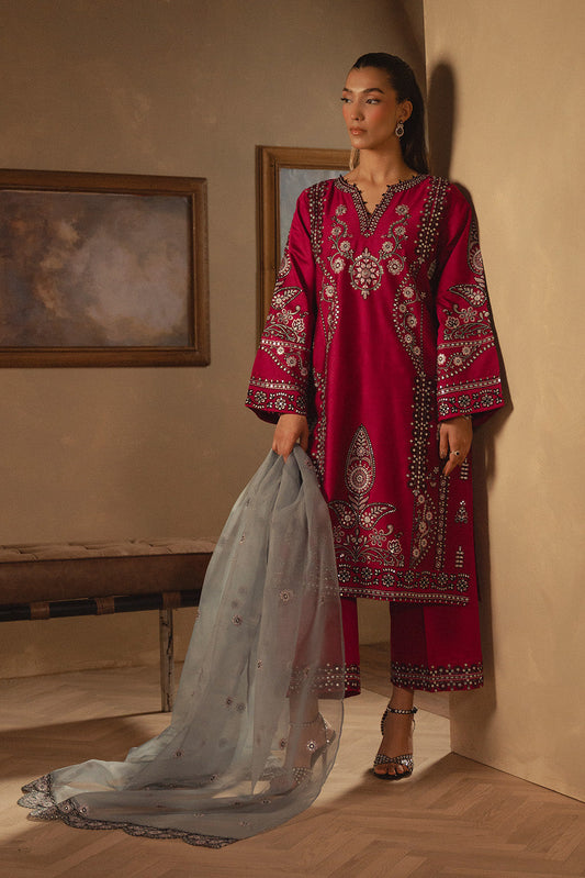 3 PIECE EMBROIDERED TWO TONE SUIT (LUXURY PRET)
