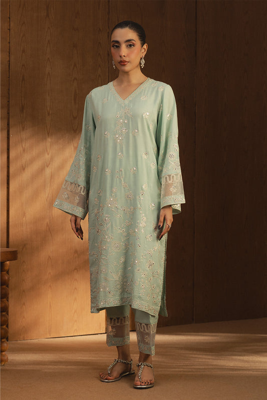 2 PIECE EMBROIDERED KHADDAR SUIT (LUXURY PRET)