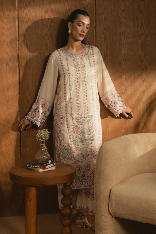 2 PIECE EMBROIDERED RAW SILK SUIT (LUXURY PRET)