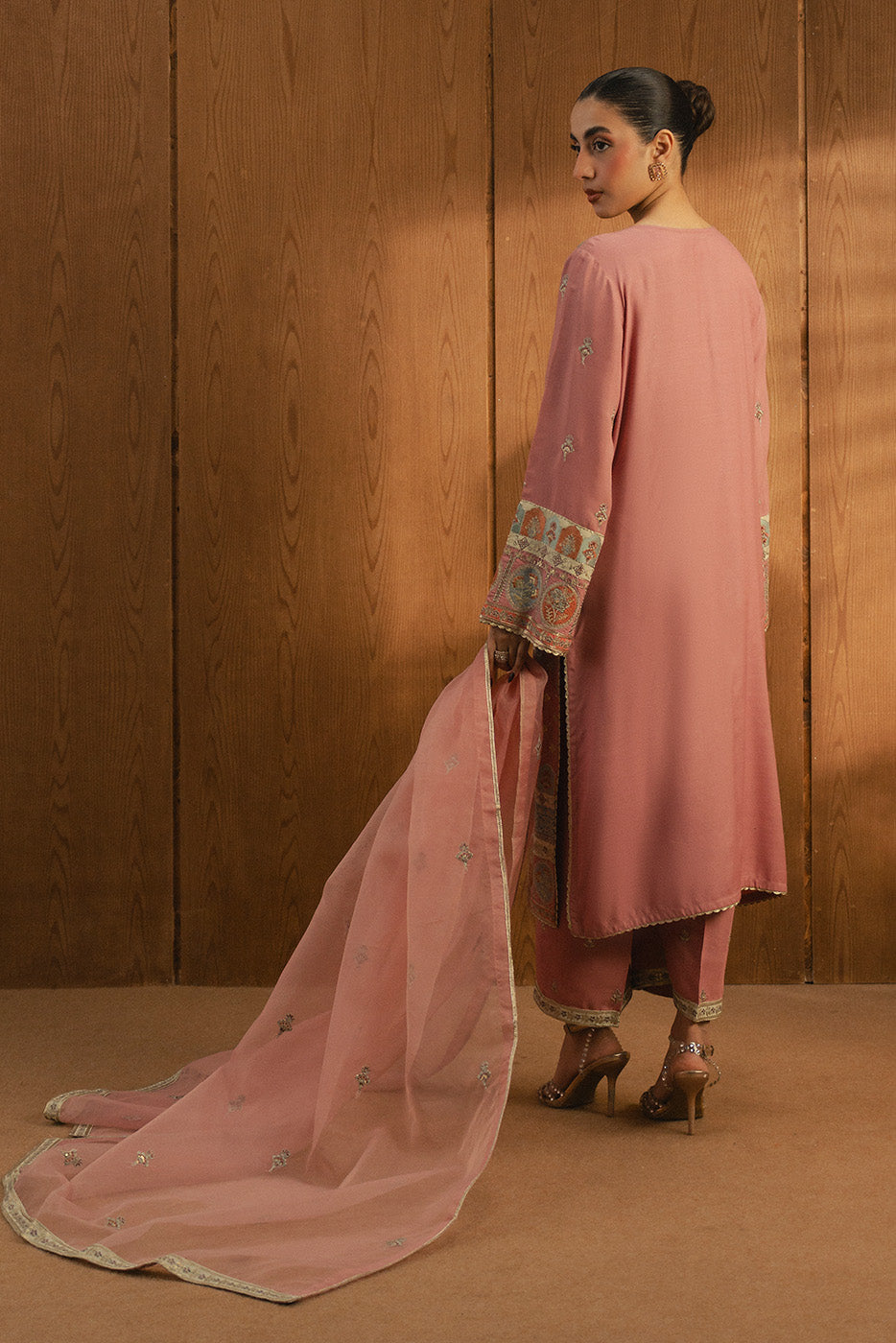 3 PIECE EMBROIDERED RAW SILK SHIRT (LUXURY-PRET)