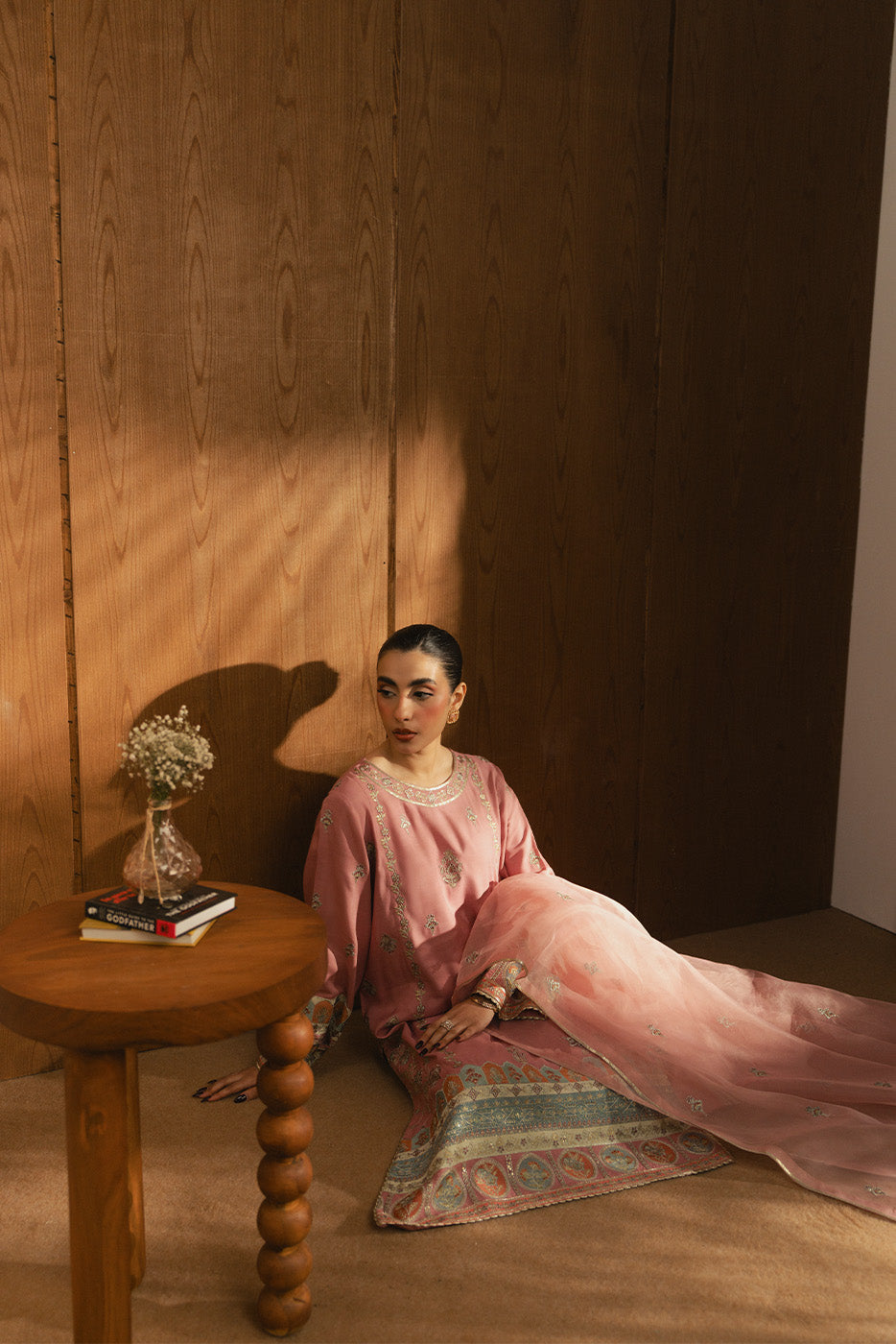 3 PIECE EMBROIDERED RAW SILK SHIRT (LUXURY-PRET)