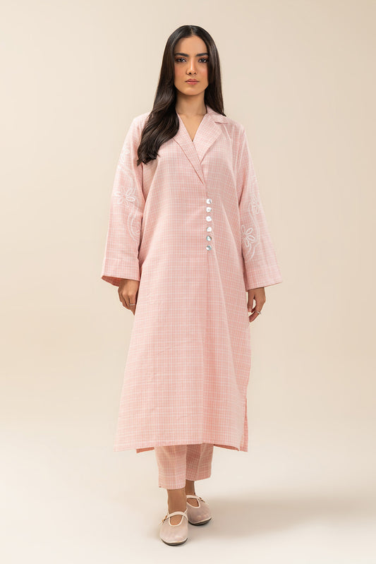 2 PIECE EMBROIDERED DOBBY SUIT (PRET)