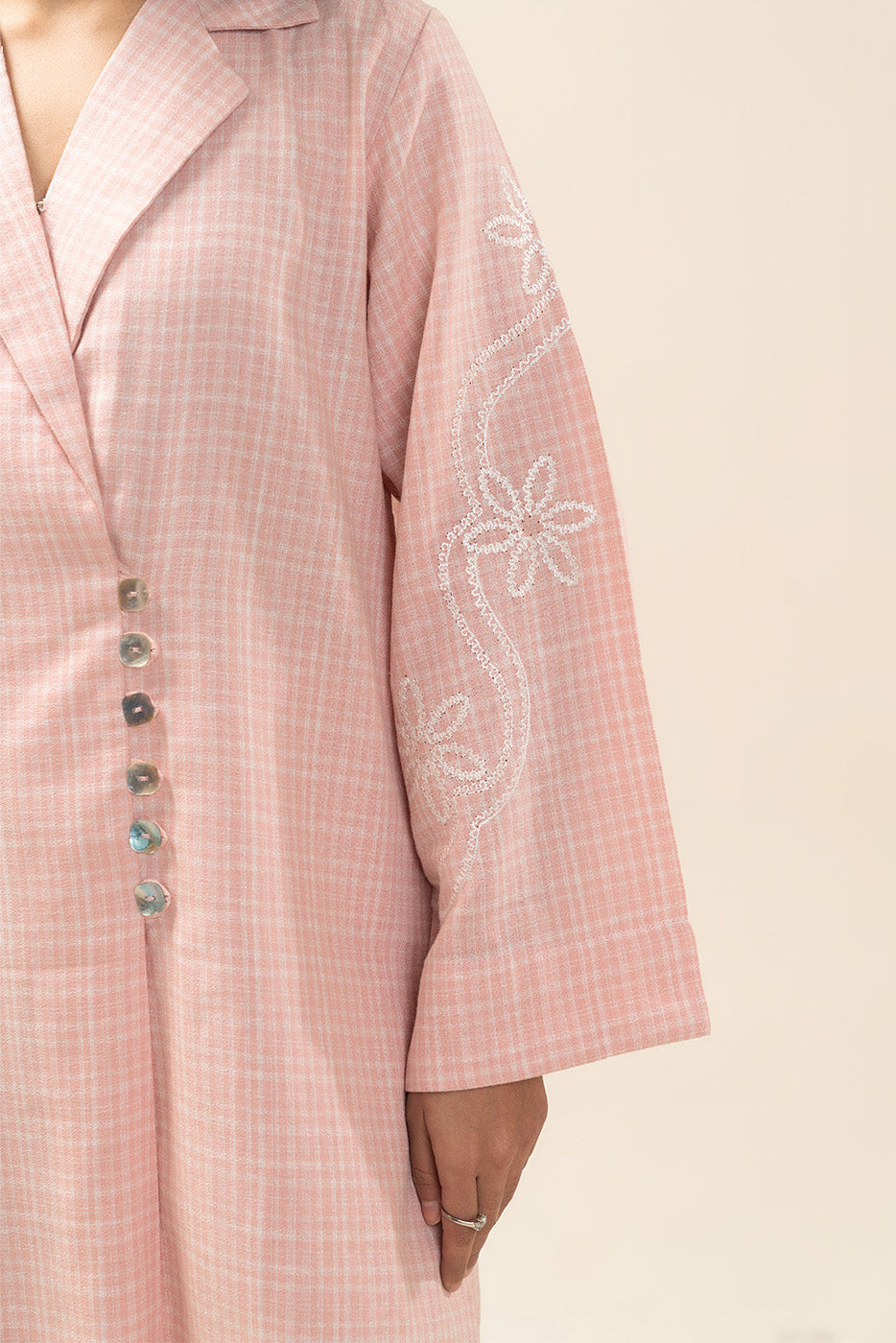 2 PIECE EMBROIDERED DOBBY SUIT (PRET)