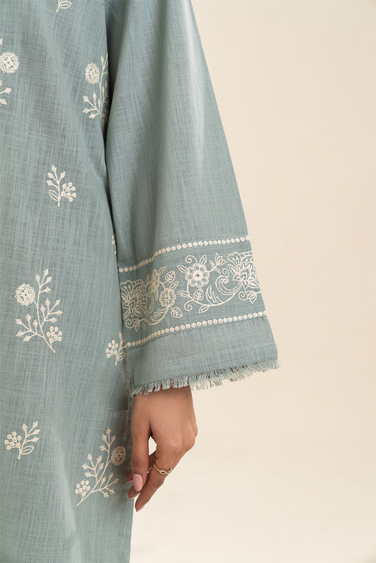 2 PIECE EMBROIDERED TWO WAY SLUB SUIT (PRET)