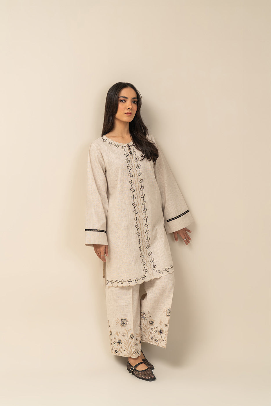 2 PIECE BASIC TWO WAY SLUB SUIT (PRET)