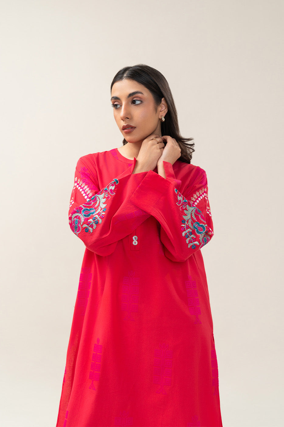 EMBROIDERED JACQUARD SHIRT (PRET)