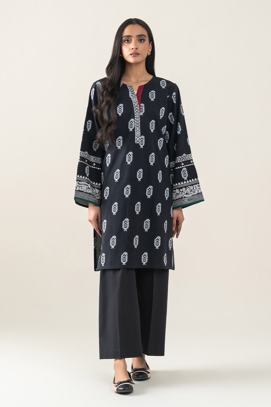 EMBROIDERED JACQUARD SHIRT (PRET)