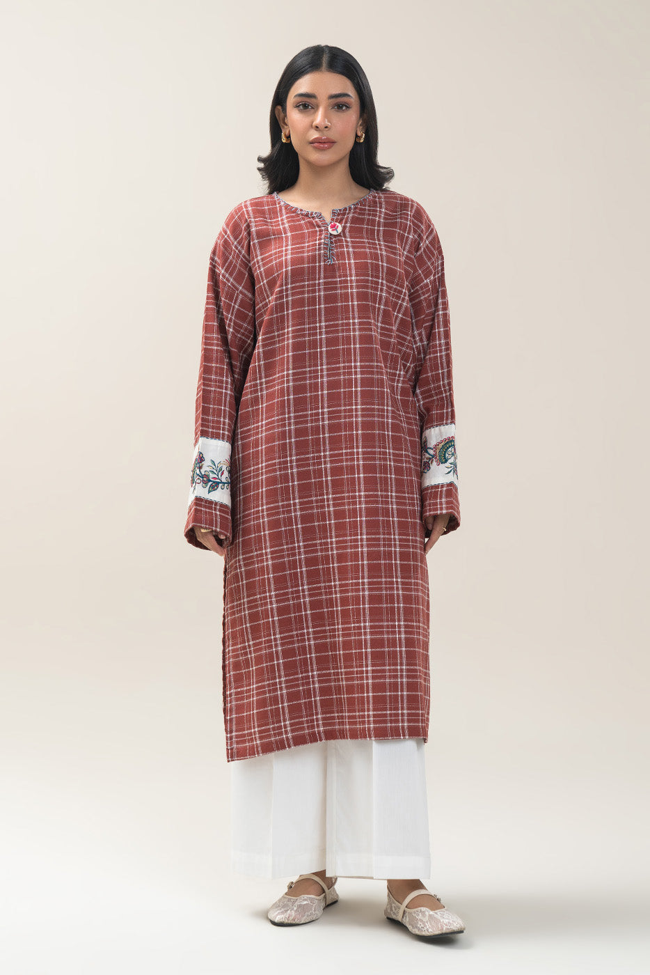 EMBROIDERED DOBBY SHIRT (PRET)