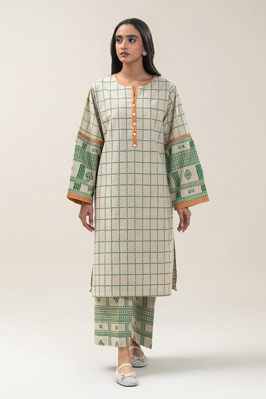 2 PIECE BASIC KHADDAR JACQUARD SUIT (PRET)