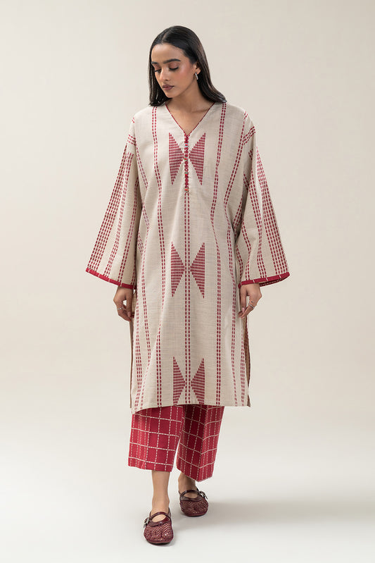 2 PIECE BASIC KHADDAR JACQUARD SUIT (PRET)