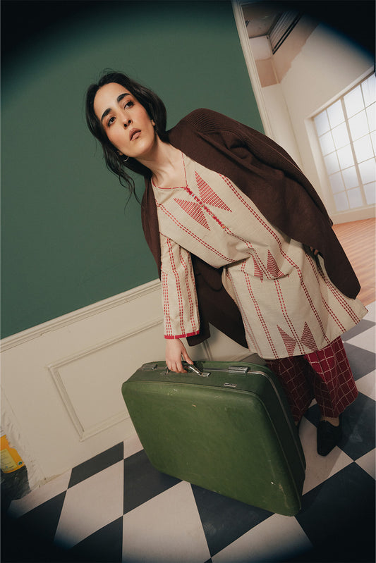 2 PIECE BASIC KHADDAR JACQUARD SUIT (PRET)