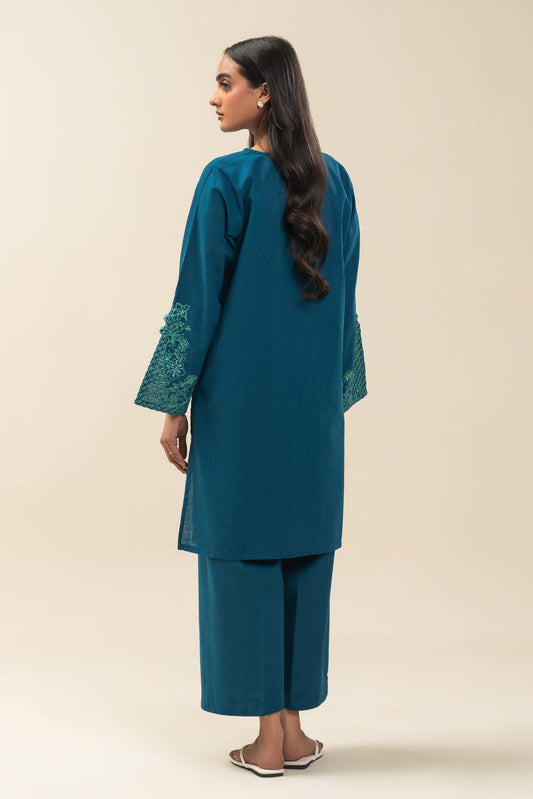 2 PIECE EMBROIDERED TWO WAY SLUB SUIT (PRET)