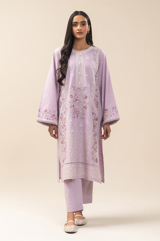 2 PIECE EMBROIDERED SLUB KHADDAR SUIT (PRET)