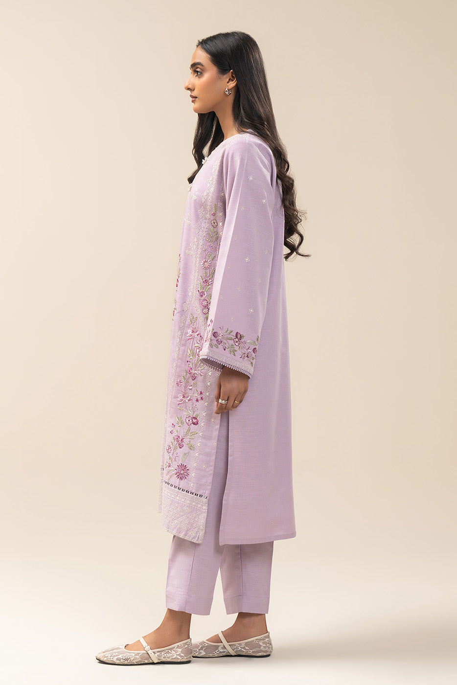 2 PIECE EMBROIDERED SLUB KHADDAR SUIT (PRET)