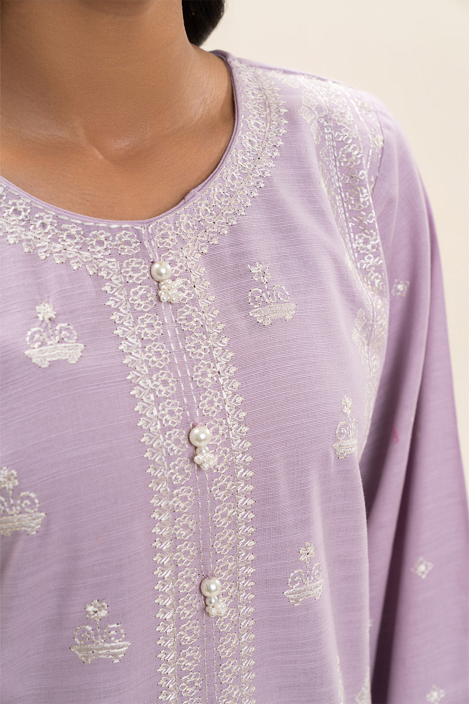 2 PIECE EMBROIDERED SLUB KHADDAR SUIT (PRET)