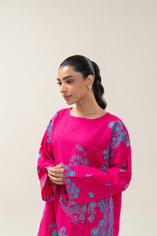 2 PIECE EMBROIDERED TWO WAY SLUB SUIT (PRET)