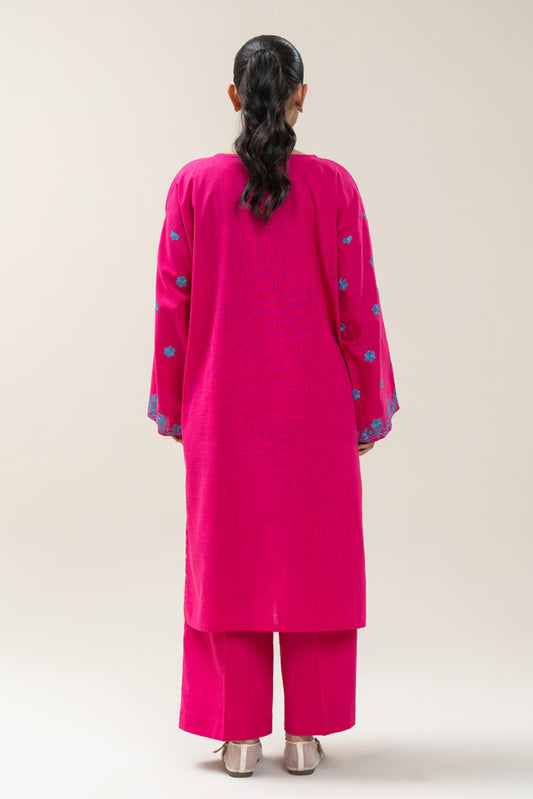 2 PIECE EMBROIDERED TWO WAY SLUB SUIT (PRET)