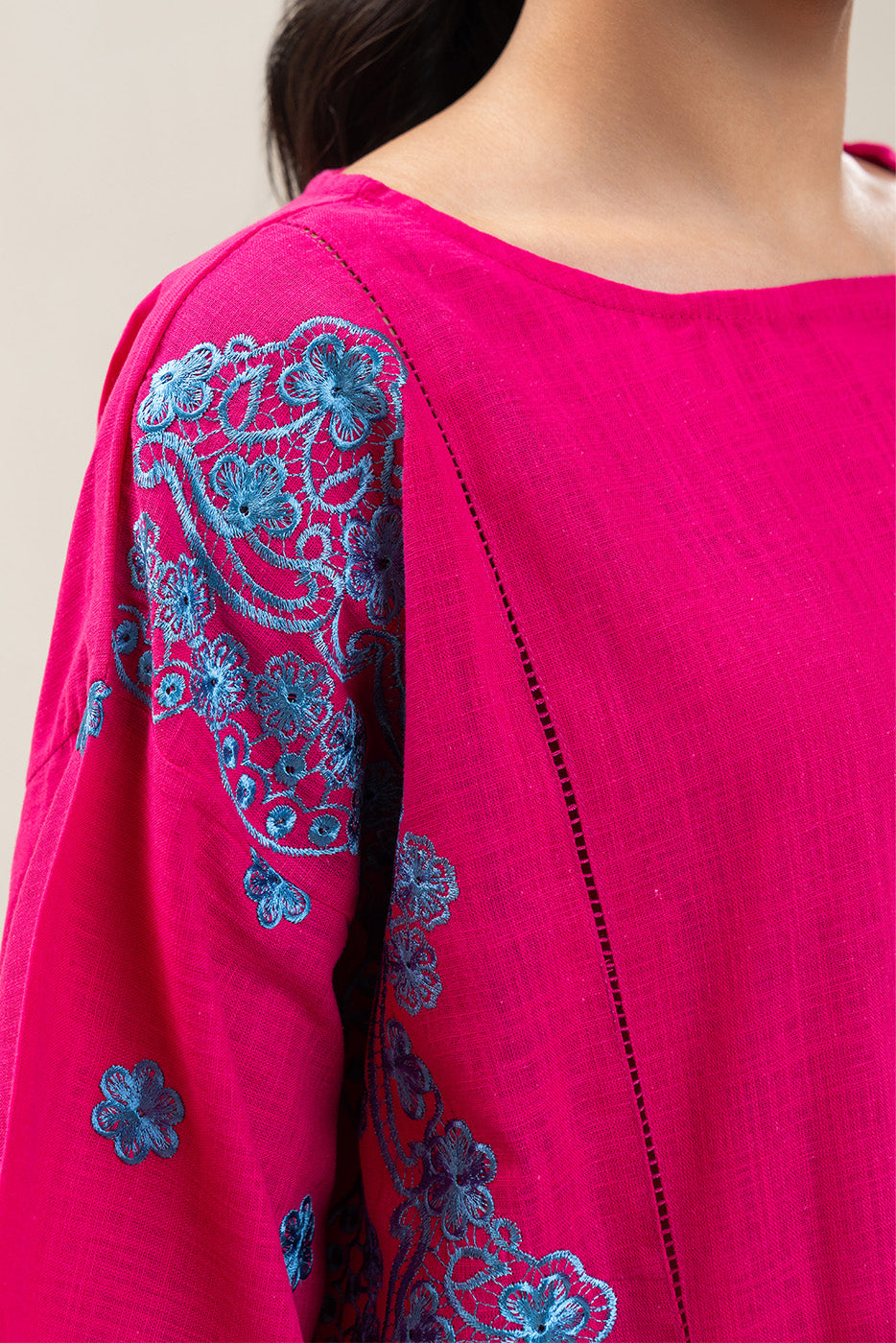 2 PIECE EMBROIDERED TWO WAY SLUB SUIT (PRET)