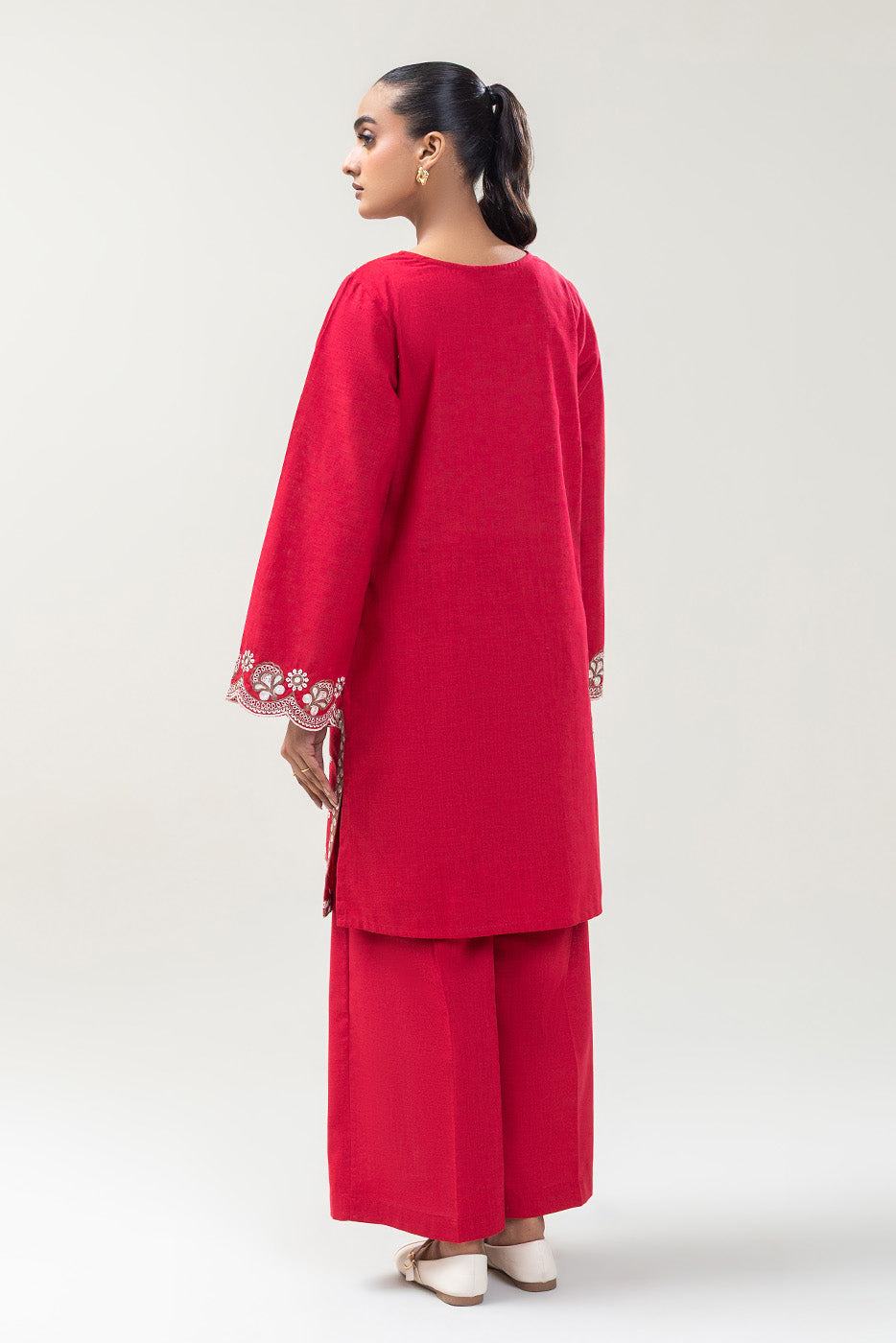 2 PIECE EMBROIDERED TWO WAY SLUB SUIT (PRET)