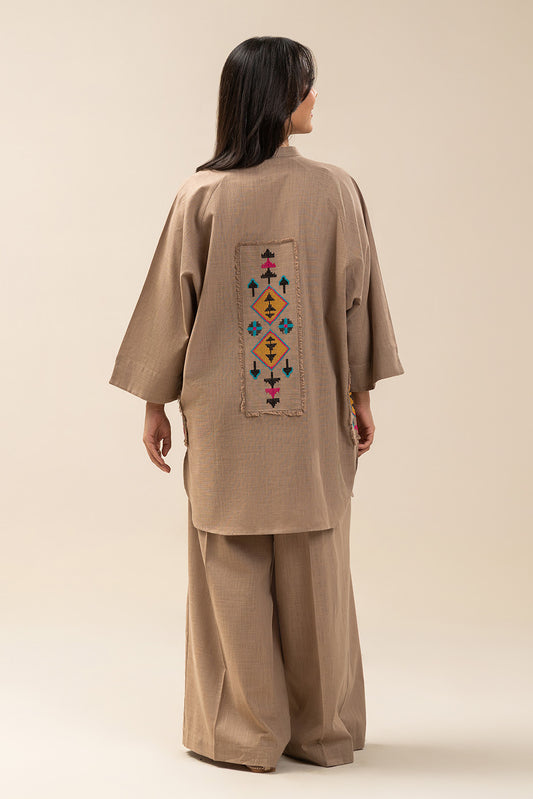 2 PIECE EMBROIDERED TWO WAY SLUB SUIT (PRET)