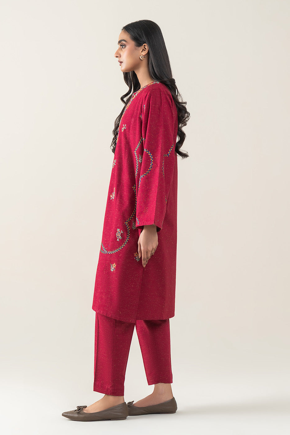 2 PIECE EMBROIDERED MULTI NEPS SUIT (PRET)