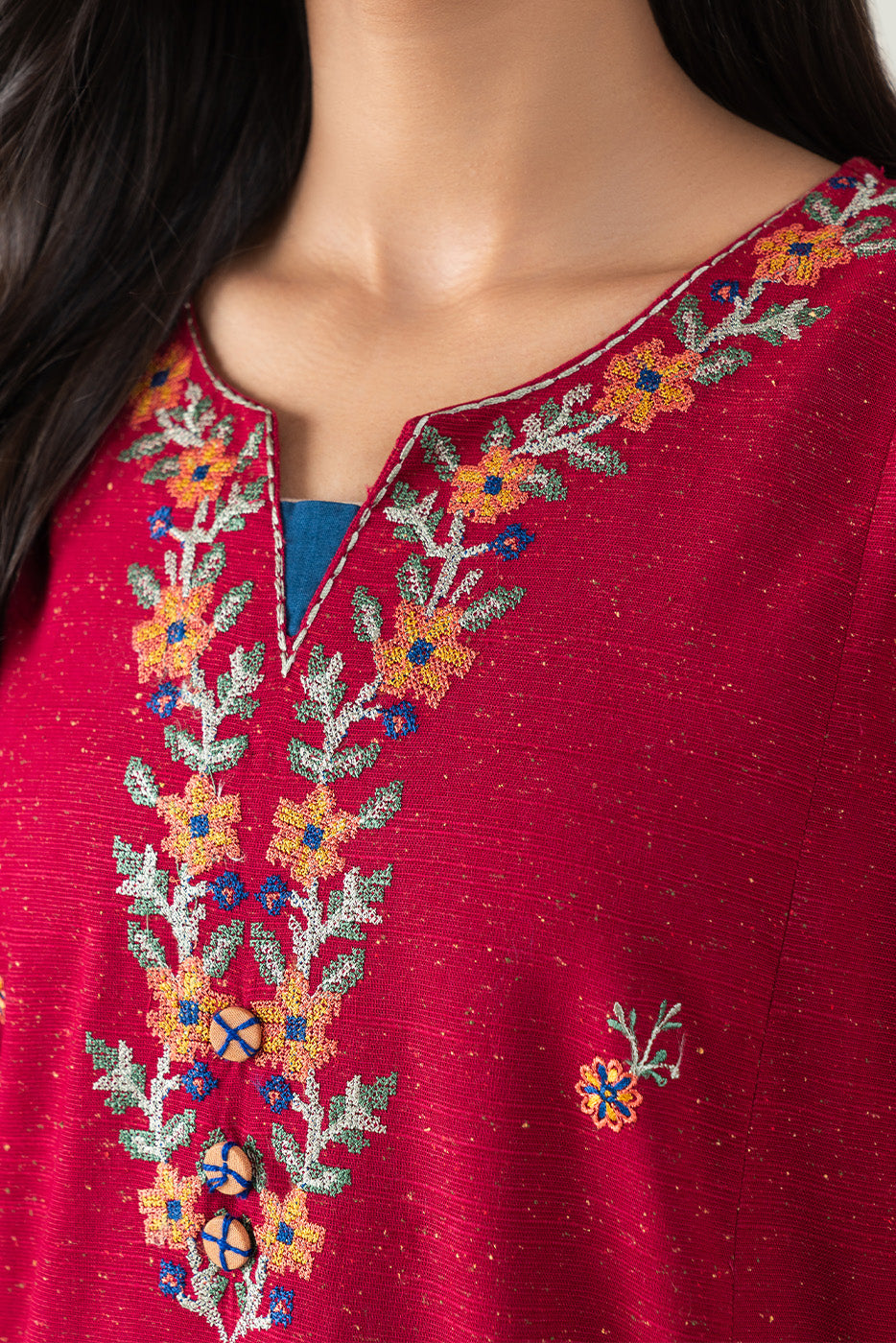 2 PIECE EMBROIDERED MULTI NEPS SUIT (PRET)