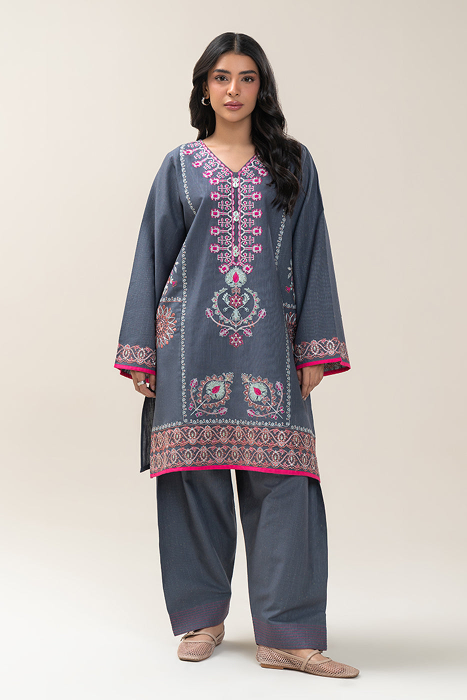 2 PIECE EMBROIDERED KHADDAR SUIT (PRET)