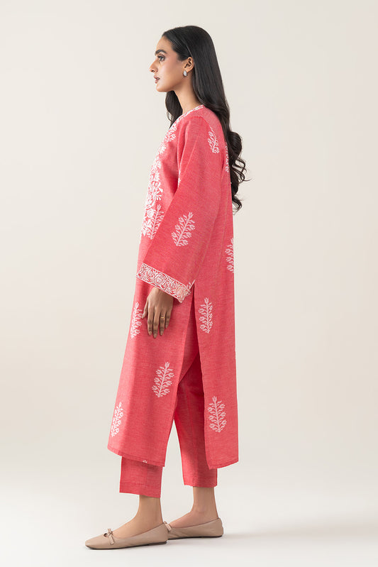2 PIECE EMBROIDERED YARN DYED SELF JACQUARD SUIT (PRET)