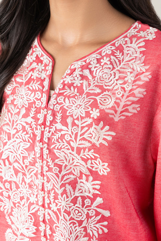 2 PIECE EMBROIDERED YARN DYED SELF JACQUARD SUIT (PRET)