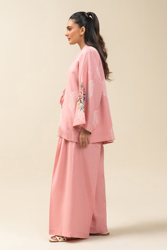 2 PIECE EMBROIDERED SELF JACQUARD SUIT (PRET)