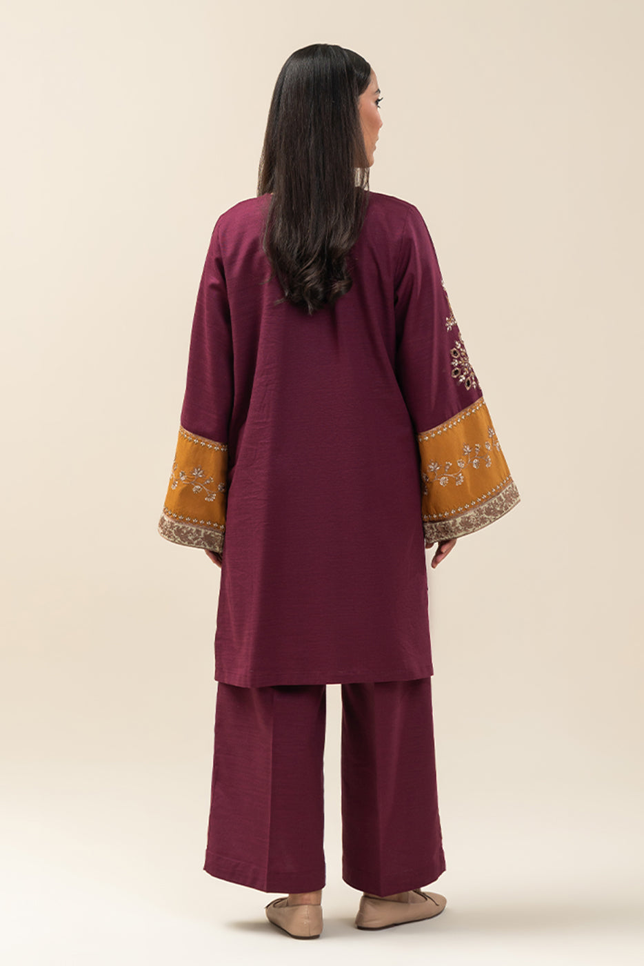 2 PIECE EMBROIDERED SLUB KHADDAR SUIT (PRET)
