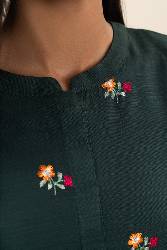 2 PIECE EMBROIDERED SLUB KHADDAR SUIT (PRET)