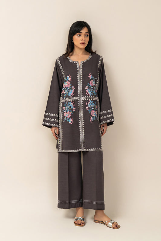 2 PIECE EMBROIDERED KHADDAR SUIT (PRET)