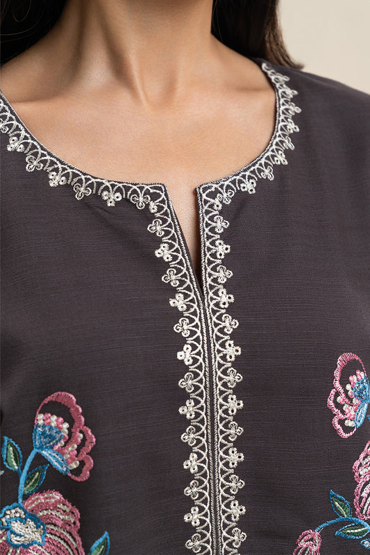 2 PIECE EMBROIDERED KHADDAR SUIT (PRET)