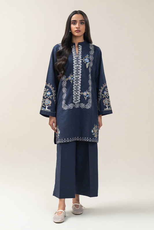 2 PIECE EMBROIDERED SLUB KHADDAR SUIT (PRET)