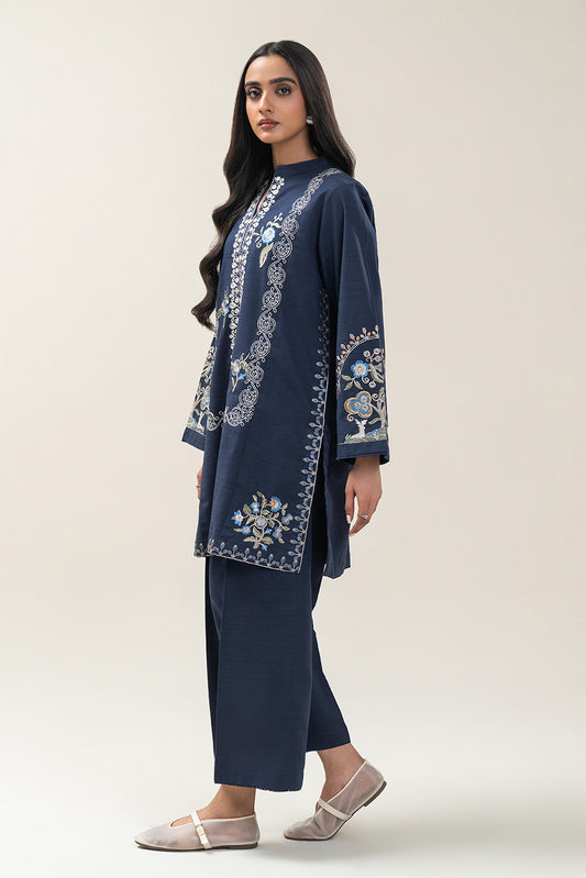 2 PIECE EMBROIDERED SLUB KHADDAR SUIT (PRET)