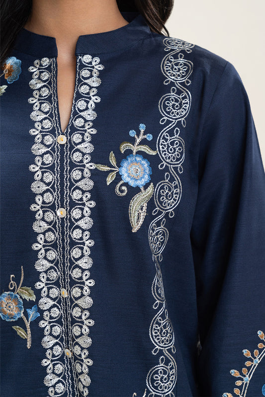 2 PIECE EMBROIDERED SLUB KHADDAR SUIT (PRET)