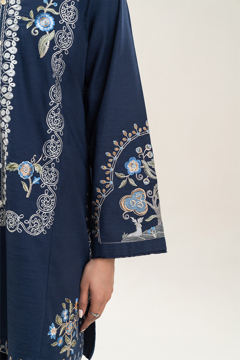 2 PIECE EMBROIDERED SLUB KHADDAR SUIT (PRET)